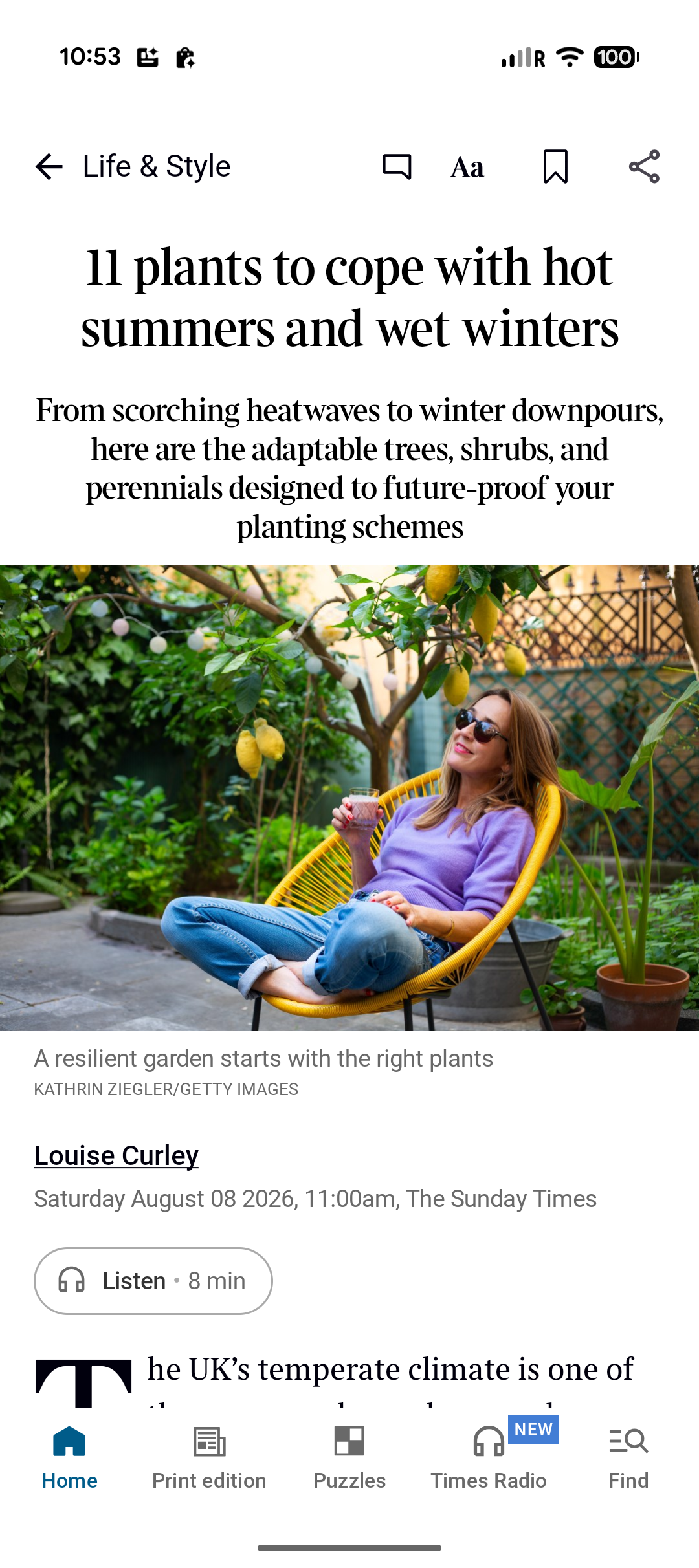The Times Life & Style article view